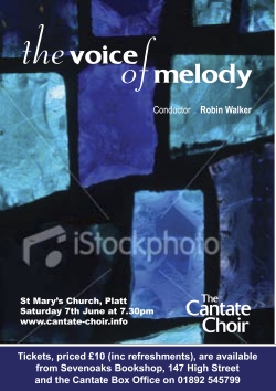 Poster for the Cantate Choir's June 2008 Concert - The Voice of Melody